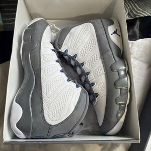 Jordan 9 Retro White/French Blue-flint Grey Size 9.5